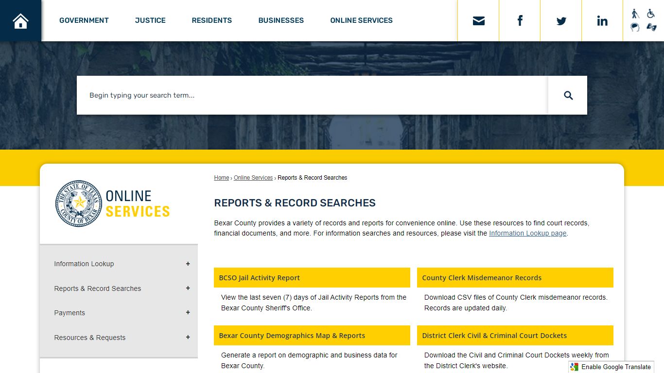 Reports & Record Searches | Bexar County, TX - Official Website